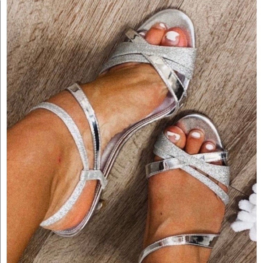 silver stilettos